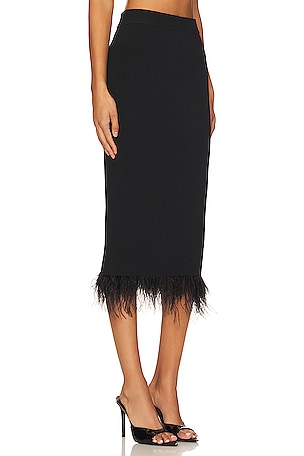 Central Park West Sylvie Marabou Sweep Skirt in Black