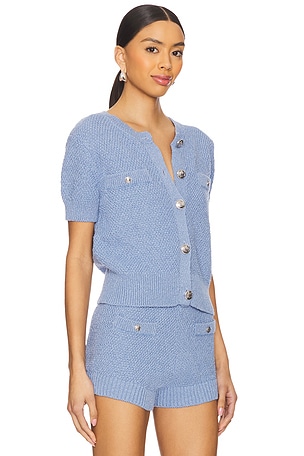 Seed Stitch Short Sleeve Cardigan Central Park West