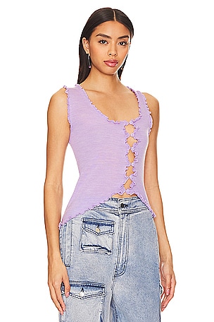 Cannari Concept Asymmetric Tank Top in Lavender