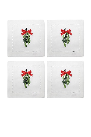 GUARDANAPOS CHEFANIE MISTLETOE COCKTAIL NAPKINS SET OF 4 Chefanie