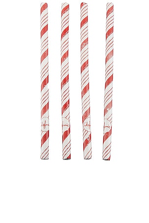 CHEFANIE CANDY CANE CERAMIC STRAW SET STRAW SET Chefanie