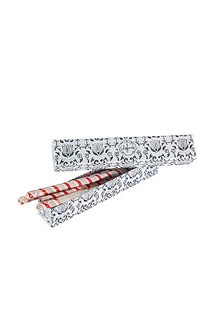 Chefanie Candy Cane Ceramic Straw Set in Red