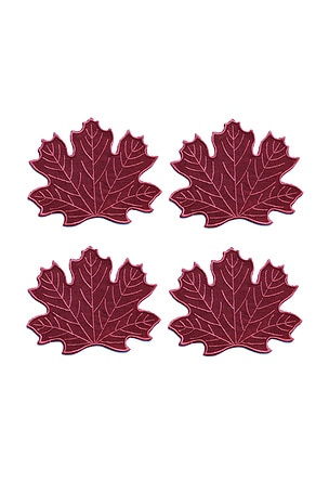 Burgundy Leaf Cocktail Napkins Chefanie