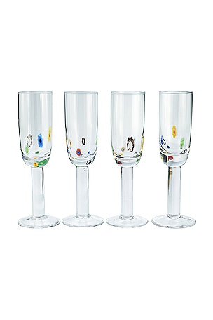Millefiori Flute Glass Set Of 4 Chefanie