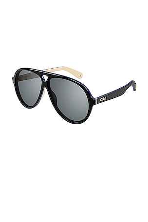 Chloe Jasper Pilot Sunglasses in Black