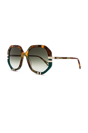 Chloe West Geometrical Sunglasses in Brown