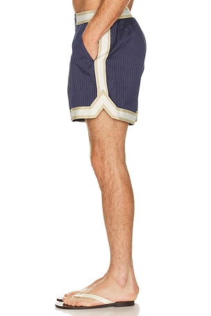 CHE Pinstripe Baller Swim Short in Blue. Size L. Also