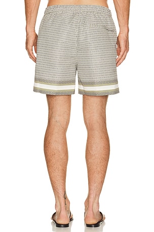 CHE Berkeley Border Printed Swim Short in Green