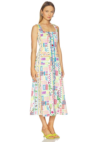 CeliaB Bunya Dress in White,Blue. Size XXS. Also