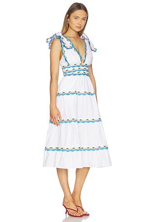 CeliaB Chelili Dress White in White,Blue. Size XXS. Also