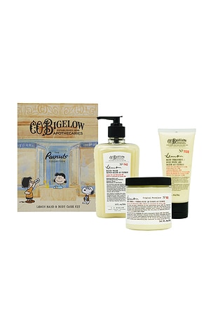 X Peanuts Lemon Bath & Body Care Apothecary Box C.O. Bigelow