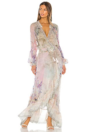 Camilla blouson sleeve wrap dress online