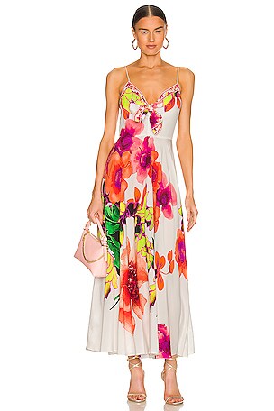 chinese dress ladies Tie-Back 'Camilla' Halter Neck Long/Maxi Dress, Large / Blue/Yellow - Dresses - Women's Clothing & Accessories main image 0