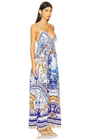 Camilla Bralette Detail Dress in Blue