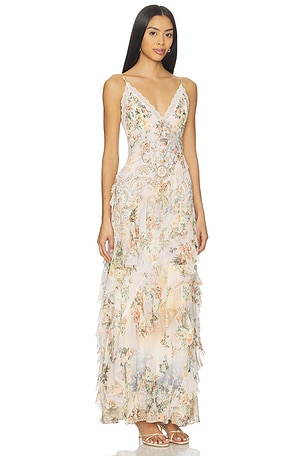 Camilla Ruffle Slip Dress in Pink