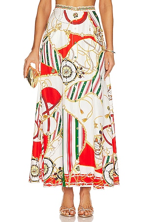 ROCOCO SAND Lora Long Skirt in Multicolor Hibiscus | REVOLVE