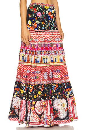 Camilla Tiered Skirt in Pink
