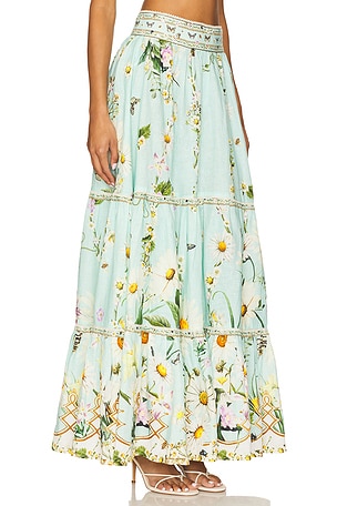 Camilla High Waisted Tiered Skirt in Baby Blue