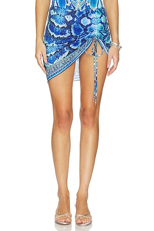 Ruched Short Sarong With Ring Front Trim Camilla