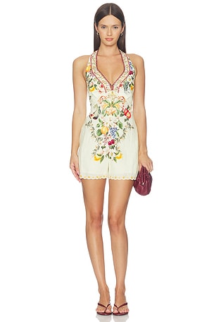 Button Front Halter Playsuit Camilla