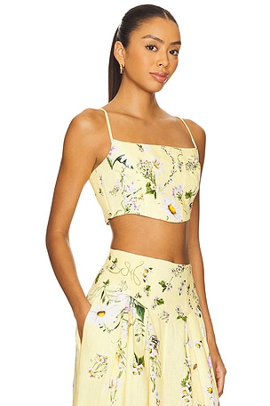 Camilla Corset Crop Top in Yellow
