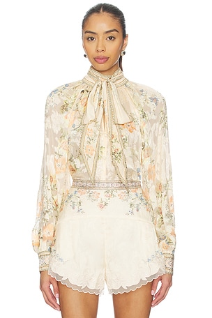 Detachable Bow Raglan Blouse Camilla