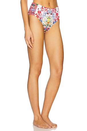 Camilla Ruched Bikini Bottom in Red
