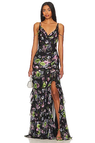 Ella high low outlet formal wrap dress