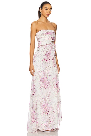 Cinq a Sept Midsummer Bloom Magy Gown in Ivory,Lavender