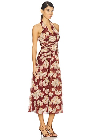 Cinq a Sept Mae Bouquet Jelica Dress in Wine