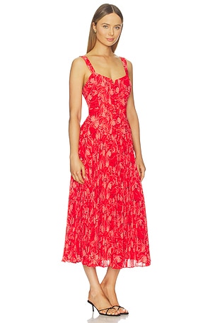 Cinq a Sept Botanical Floral Pascual Dress in Red