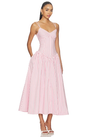 Cinq a Sept Rose Stripe Dagna Dress in Pink