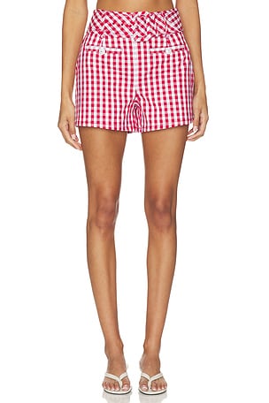 Mini Gingham Denim Allie Short Cinq a Sept