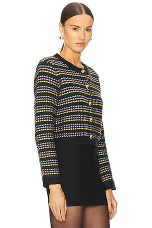 Cinq a Sept Striped Romina Cardigan in Black