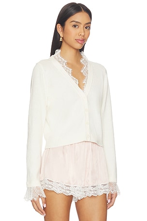 Cenq a Sept Lace Nikko Cardigan en Ivoire