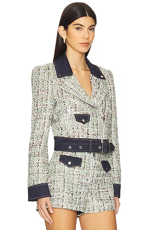 Cinq a Sept Anya Boucle Zoe Jacket in Sage