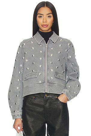Studded Denim Harriet Jacket Cinq a Sept
