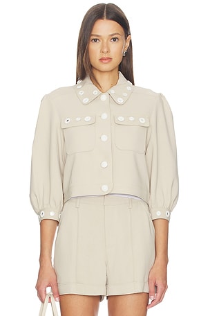 Cinq a Sept Crochet Mirrors Gilliana Jacket in Brown