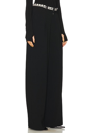 Cinq a Sept Rhinestone Chain Genna Pant in Black