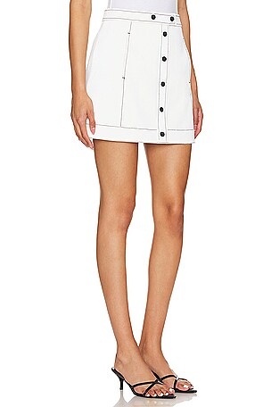 Cinq a Sept Faux Leather Ciara Skirt in White