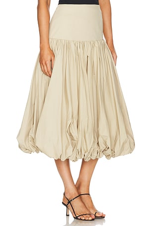 Cinq a Sept Ellah Midi Skirt in Taupe