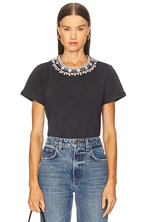 Necklace Washed Shrunken Tee Cinq a Sept