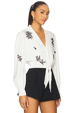 Cinq a Sept Wildflower Whimsy Marin Top in Ivory