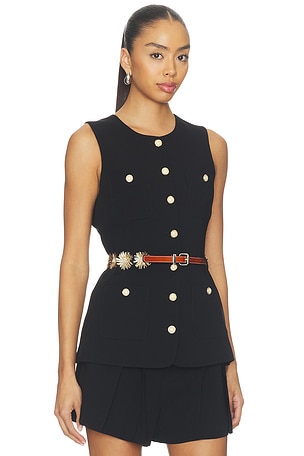 Cinq a Sept Sunflare Belt Kole Vest in Black