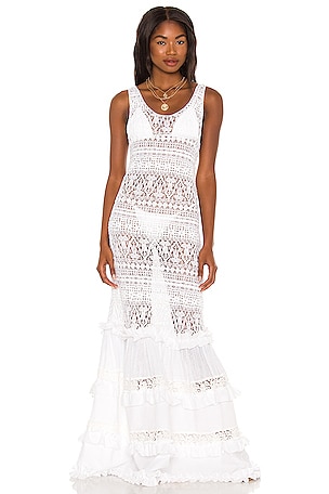 CHIO Knit Tube Maxi Dress in White | REVOLVE