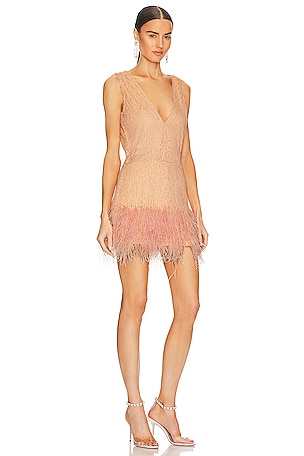 CHIO Paillettes Mini Dress in Peach