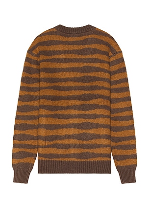 Coney Island Picnic Yarn Dyed Button Up Cardigan in Brown