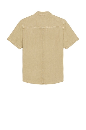 Citizens of Humanity Cairo Short Sleeve Linen Shirt in Brown. Size XL/1X. Also