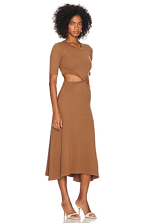 Citizens of Humanity Nicola Midi Dress in Brown