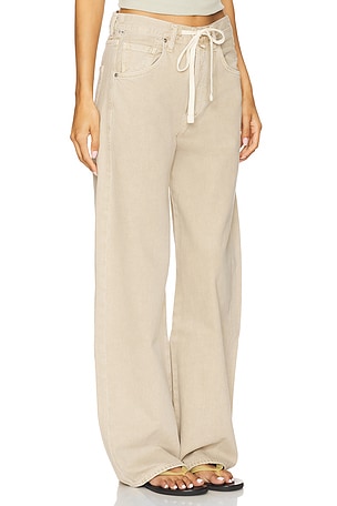 Citizens of Humanity Brynn Drawstring Trouser Jeans in Beige. Size 34. Also